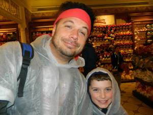 Daddy on a rainy night at Disney….Yay hey no way!
