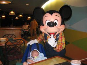 Owen then…sleeping at Garden Grill